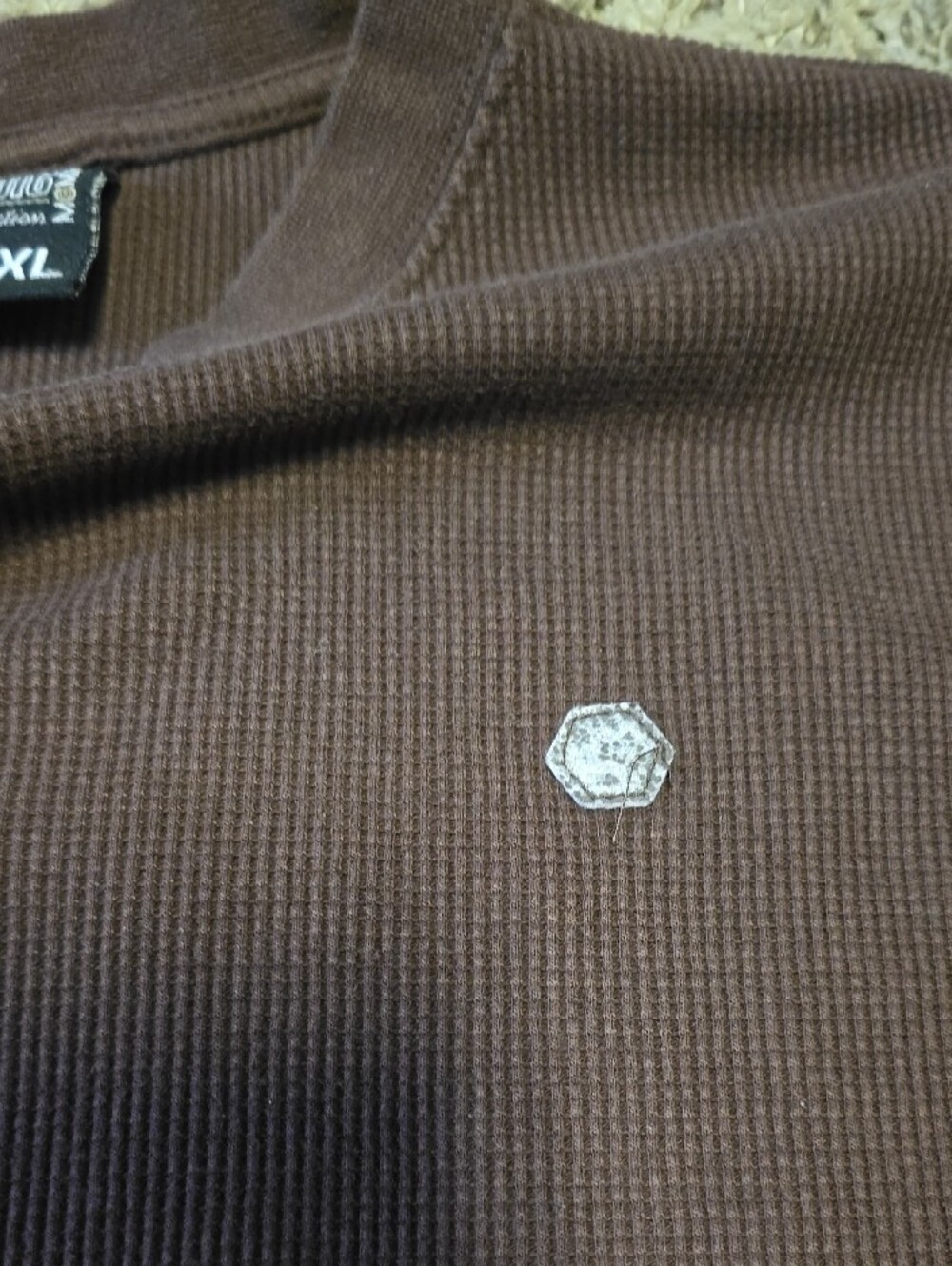 Men's Long Sleeve Thermal Crew - Brown - Picture 3 of 4